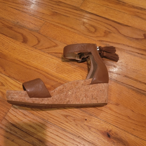 Ugg Zoe II Cork Wedge Leather Chestnut Sandals size 6.5 - Picture 4 of 11